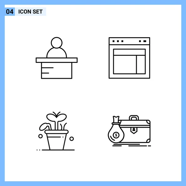 Conjunto Iconos Creativos Universales Simplemente Vector Ilustraciones Para Aplicaciones Web — Archivo Imágenes Vectoriales