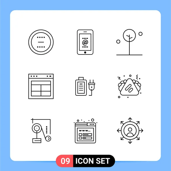 Conjunto Iconos Creativos Universales Simplemente Vector Ilustraciones Para Aplicaciones Web — Archivo Imágenes Vectoriales