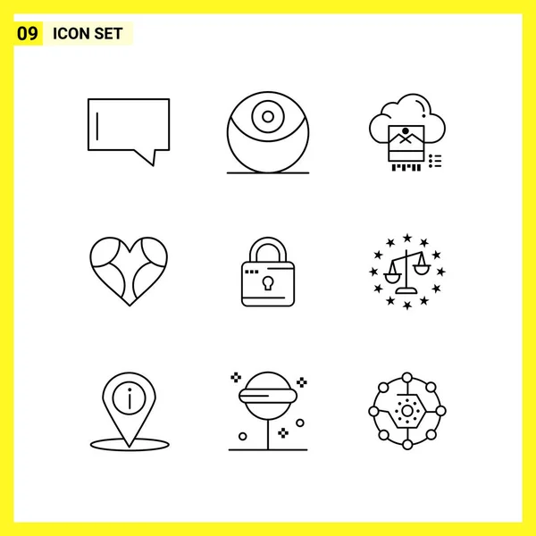 Set Universal Creative Icons Simply Vector Illustrations Web Mobile Apps — Stock Vector