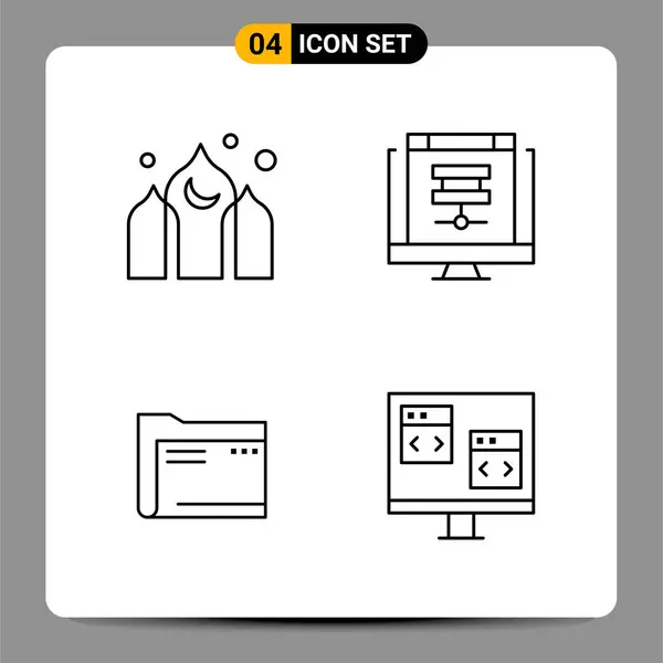 Conjunto Iconos Creativos Universales Simplemente Vector Ilustraciones Para Aplicaciones Web — Archivo Imágenes Vectoriales