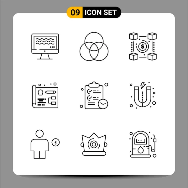 Conjunto Iconos Creativos Universales Simplemente Vector Ilustraciones Para Aplicaciones Web — Vector de stock