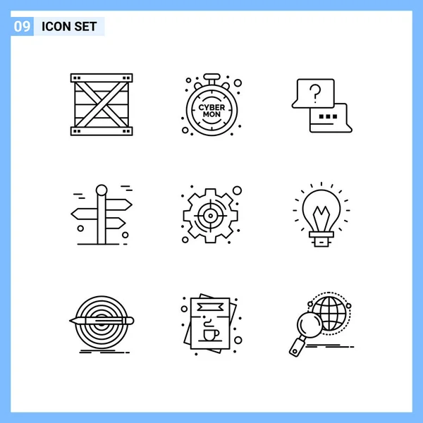 Conjunto Iconos Creativos Universales Simplemente Vector Ilustraciones Para Aplicaciones Web — Vector de stock