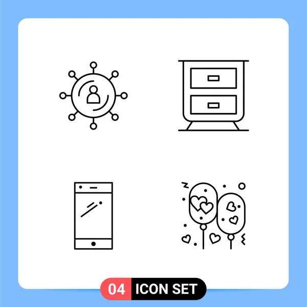 Conjunto Iconos Creativos Universales Simplemente Vector Ilustraciones Para Aplicaciones Web — Archivo Imágenes Vectoriales