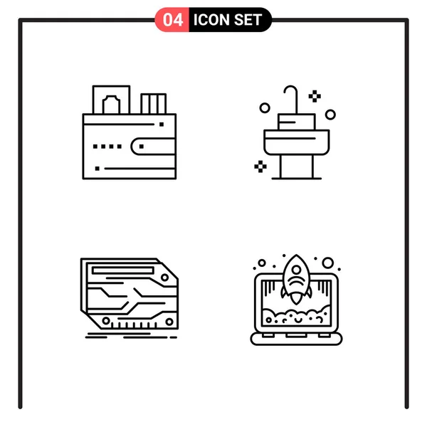 Set Universal Creative Icons Simply Vector Illustrations Web Mobile Apps — Stock Vector