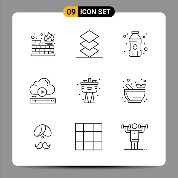 Conjunto Iconos Creativos Universales Simplemente Vector Ilustraciones Para Aplicaciones Web — Archivo Imágenes Vectoriales