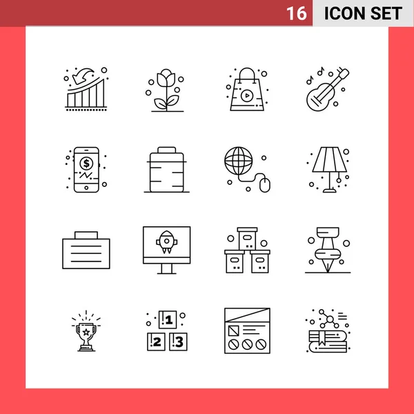 Conjunto Iconos Creativos Universales Simplemente Vector Ilustraciones Para Aplicaciones Web — Vector de stock