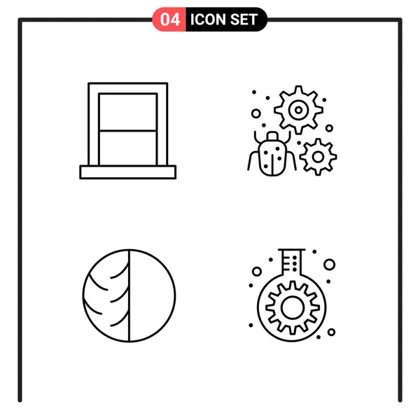 Conjunto Iconos Creativos Universales Simplemente Vector Ilustraciones Para Aplicaciones Web — Archivo Imágenes Vectoriales