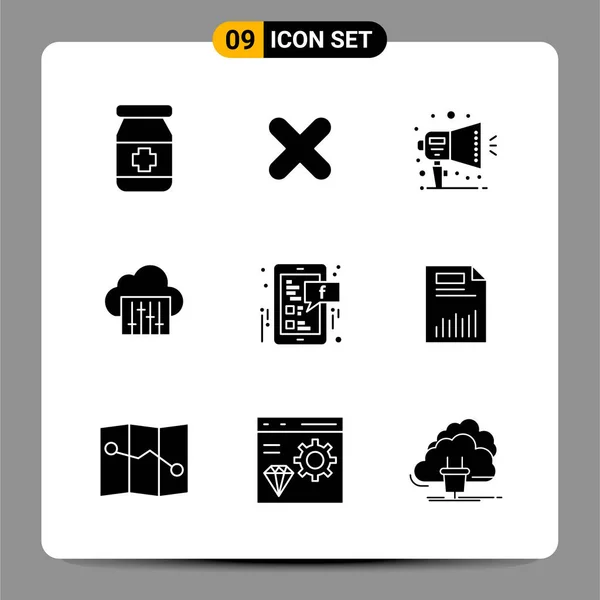 Conjunto Iconos Creativos Universales Simplemente Vector Ilustraciones Para Aplicaciones Web — Archivo Imágenes Vectoriales