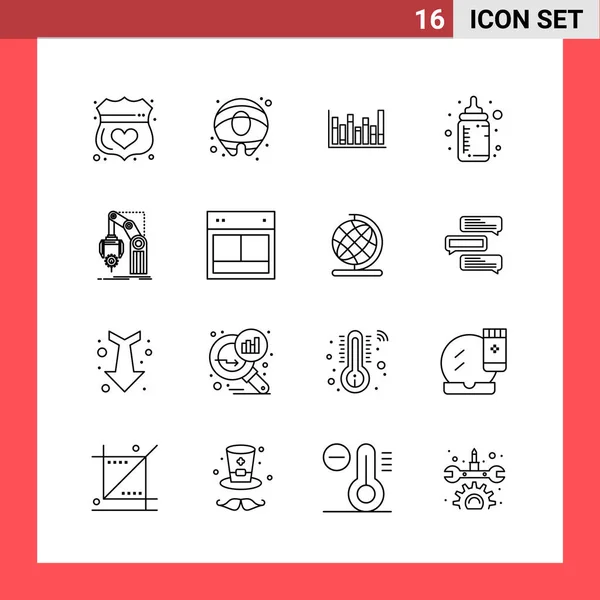 Conjunto Iconos Creativos Universales Simplemente Vector Ilustraciones Para Aplicaciones Web — Vector de stock