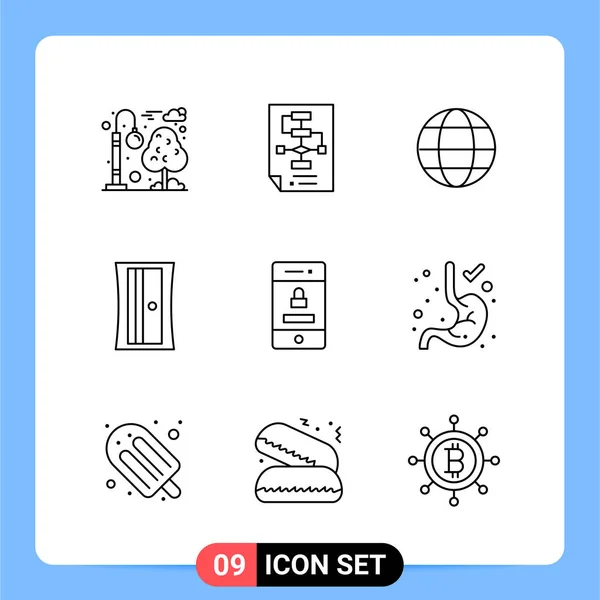 Set Universele Creatieve Iconen Vectorillustratie — Stockvector