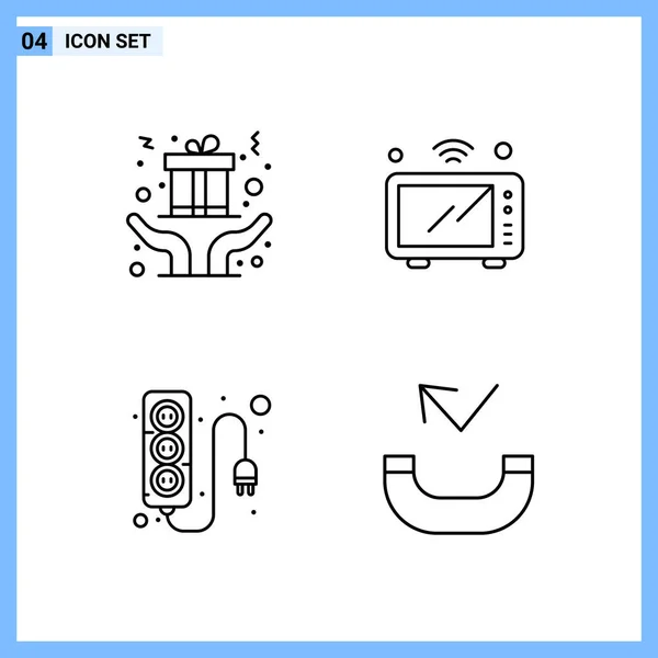 Set Universeller Kreativer Symbole Einfach Vektorillustrationen Für Web Und Mobile — Stockvektor