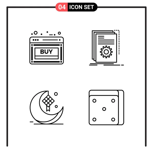 Set Universal Creative Icons Simply Vector Illustrations Web Mobile Apps — Stock Vector