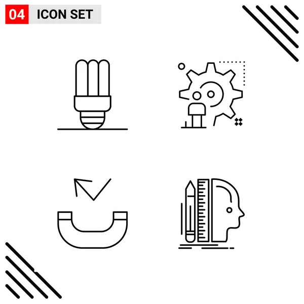 Conjunto Iconos Creativos Universales Simplemente Vector Ilustraciones Para Aplicaciones Web — Vector de stock