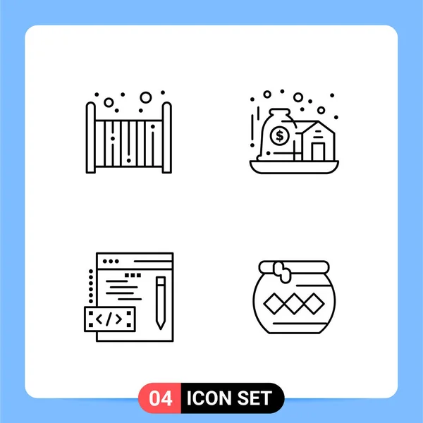 Conjunto Iconos Creativos Universales Simplemente Vector Ilustraciones Para Aplicaciones Web — Archivo Imágenes Vectoriales