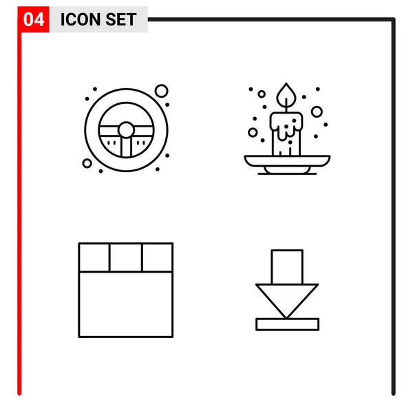 Set Universeller Kreativer Symbole Einfach Vektorillustrationen Für Web Und Mobile — Stockvektor