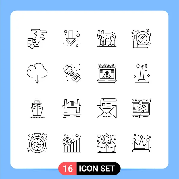 Conjunto Iconos Creativos Universales Simplemente Vector Ilustraciones Para Aplicaciones Web — Vector de stock