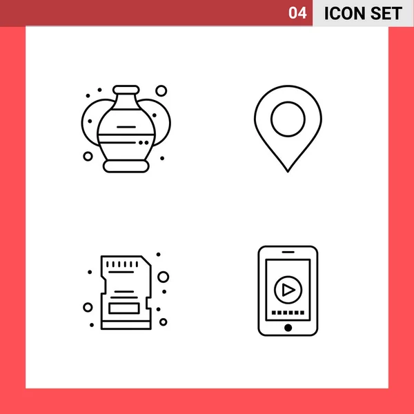 Set Universal Creative Icons Simply Vector Illustrations Web Mobile Apps — Stock Vector