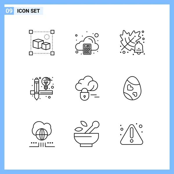 Conjunto Iconos Creativos Universales Simplemente Vector Ilustraciones Para Aplicaciones Web — Vector de stock