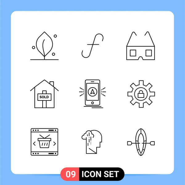 Conjunto Iconos Creativos Universales Simplemente Vector Ilustraciones Para Aplicaciones Web — Archivo Imágenes Vectoriales