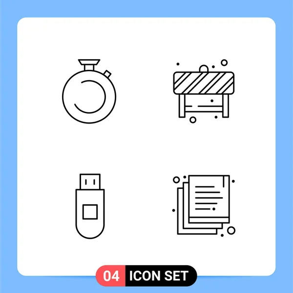 Conjunto Iconos Creativos Universales Simplemente Vector Ilustraciones Para Aplicaciones Web — Archivo Imágenes Vectoriales