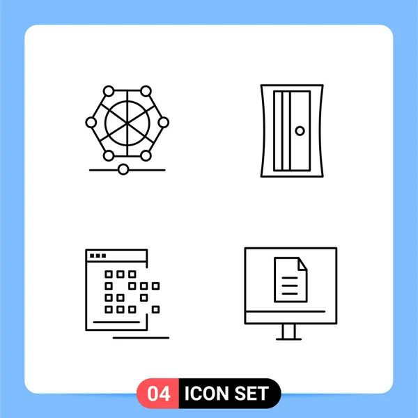 Set Universal Creative Icons Simply Vector Illustrations Web Mobile Apps — Stock Vector