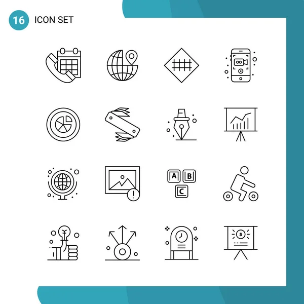 Conjunto Iconos Creativos Universales Simplemente Vector Ilustraciones Para Aplicaciones Web — Vector de stock