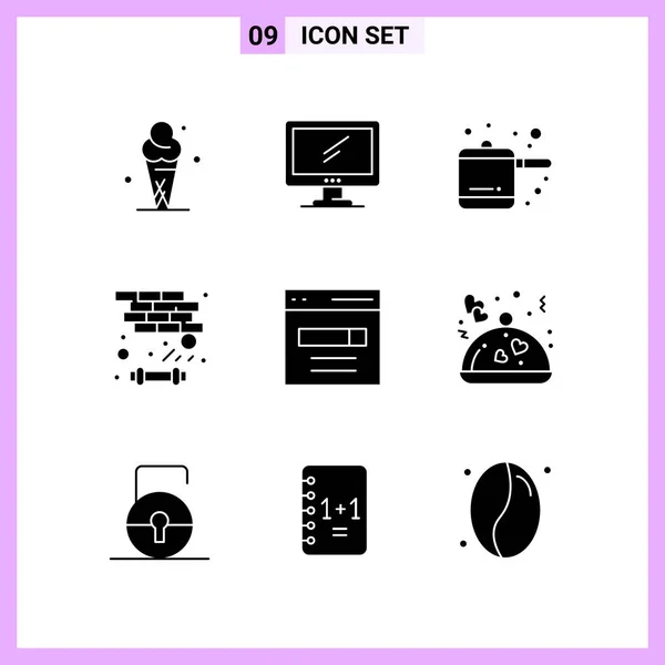 Conjunto Iconos Creativos Universales Simplemente Vector Ilustraciones Para Aplicaciones Web — Archivo Imágenes Vectoriales