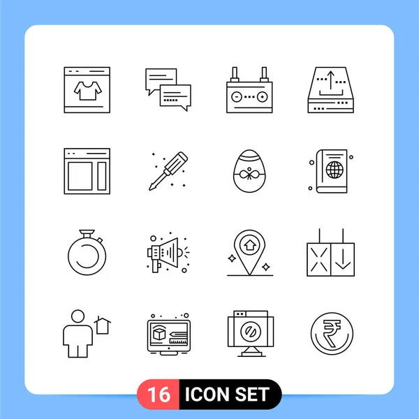 Conjunto Iconos Creativos Universales Simplemente Vector Ilustraciones Para Aplicaciones Web — Vector de stock