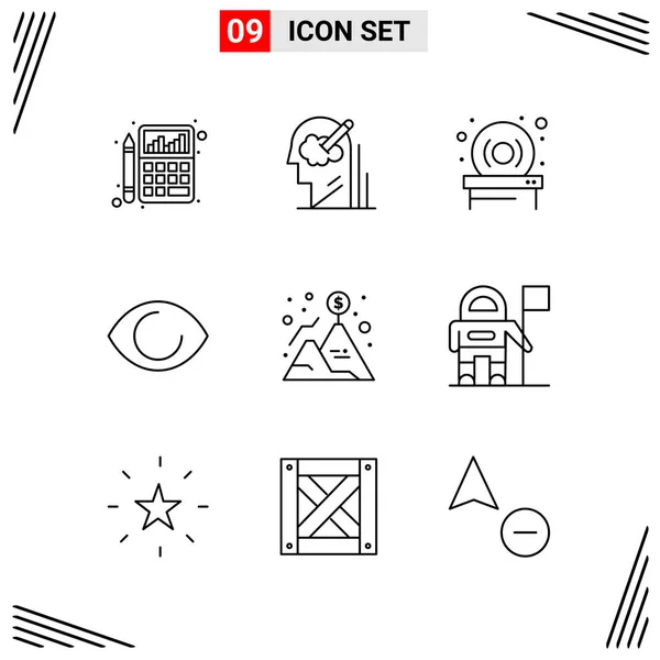 Conjunto Iconos Creativos Universales Simplemente Vector Ilustraciones Para Aplicaciones Web — Vector de stock