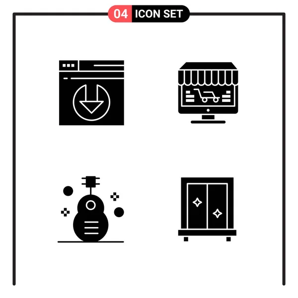 Conjunto Iconos Creativos Universales Simplemente Vector Ilustraciones Para Aplicaciones Web — Archivo Imágenes Vectoriales