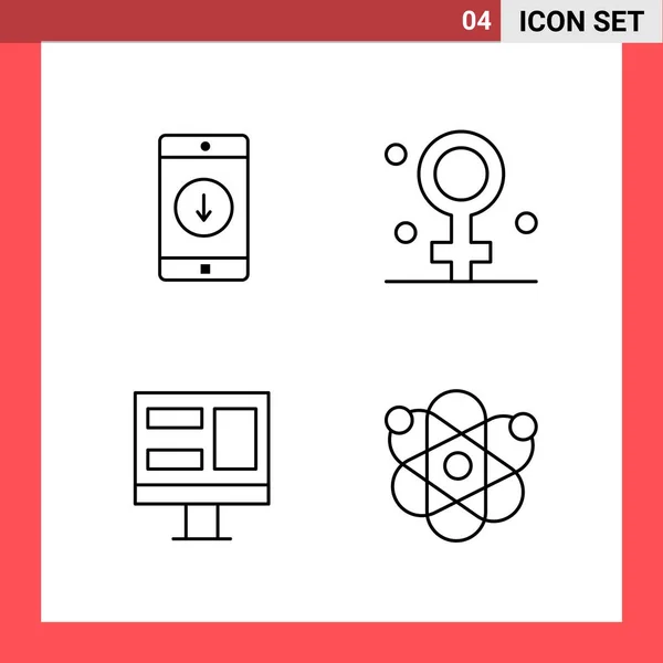 Conjunto Iconos Creativos Universales Simplemente Vector Ilustraciones Para Aplicaciones Web — Vector de stock