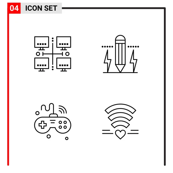 Set Universele Creatieve Iconen Eenvoudig Vectorafbeeldingen Voor Web Mobiele Apps — Stockvector