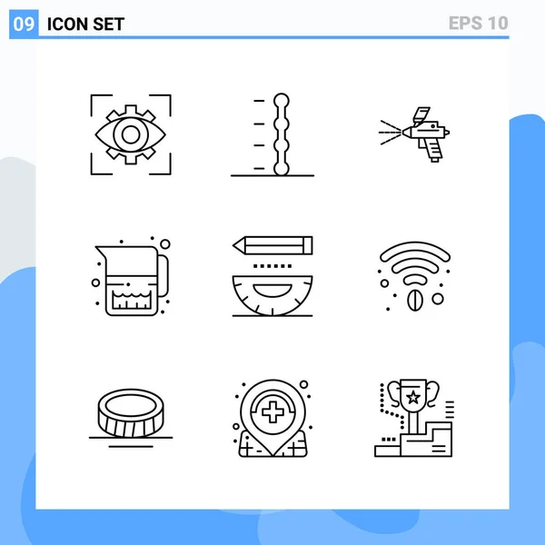 Conjunto Iconos Creativos Universales Simplemente Vector Ilustraciones Para Aplicaciones Web — Vector de stock