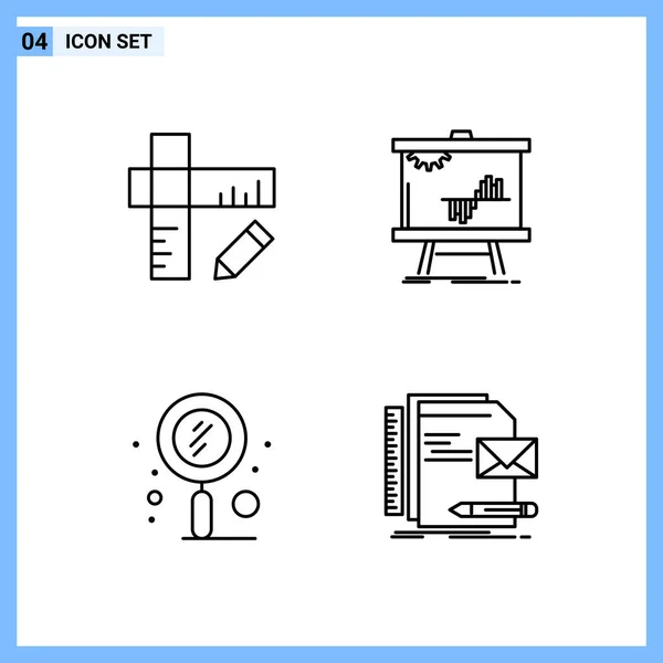 Conjunto Iconos Creativos Universales Simplemente Vector Ilustraciones Para Aplicaciones Web — Vector de stock