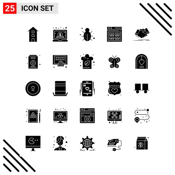 Set of 25 Universal Business Icons Vector — Stockový vektor