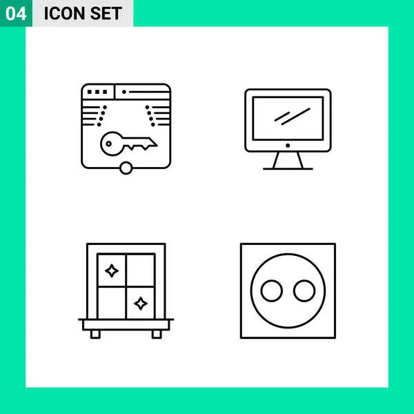 Conjunto Iconos Creativos Universales Simplemente Vector Ilustraciones Para Aplicaciones Web — Vector de stock