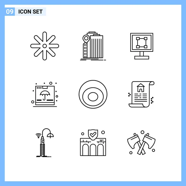 Conjunto Iconos Creativos Universales Ilustración Vectorial — Archivo Imágenes Vectoriales