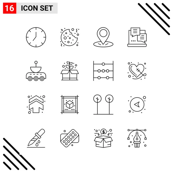 Conjunto Iconos Creativos Universales Simplemente Vector Ilustraciones Para Aplicaciones Web — Vector de stock