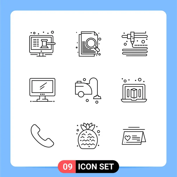 Conjunto Iconos Creativos Universales Simplemente Vector Ilustraciones Para Aplicaciones Web — Vector de stock