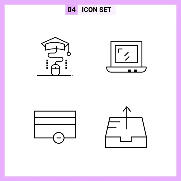 Set Universal Creative Icons Simply Vector Illustrations Web Mobile Apps — Stock Vector