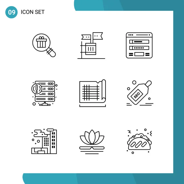 Conjunto Iconos Creativos Universales Simplemente Vector Ilustraciones Para Aplicaciones Web — Archivo Imágenes Vectoriales