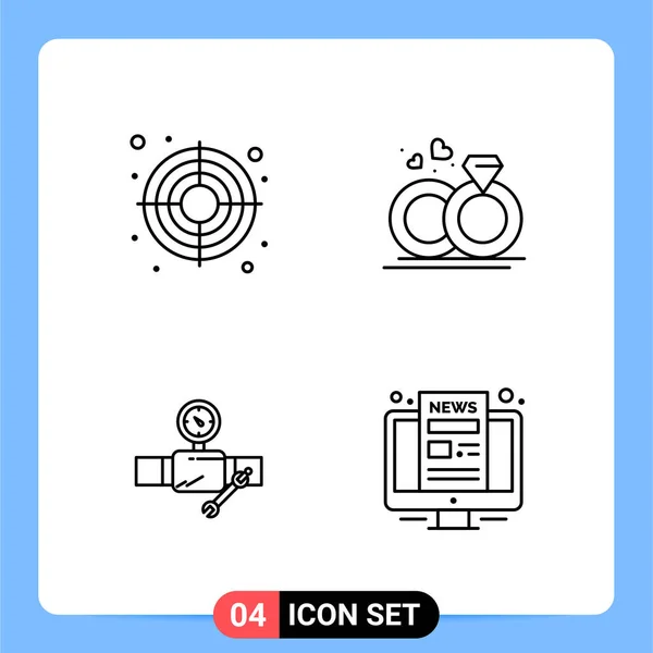 Conjunto Iconos Creativos Universales Simplemente Vector Ilustraciones Para Aplicaciones Web — Archivo Imágenes Vectoriales