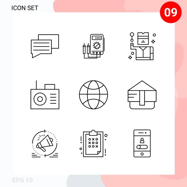 Conjunto Iconos Creativos Universales Ilustración Vectorial — Vector de stock