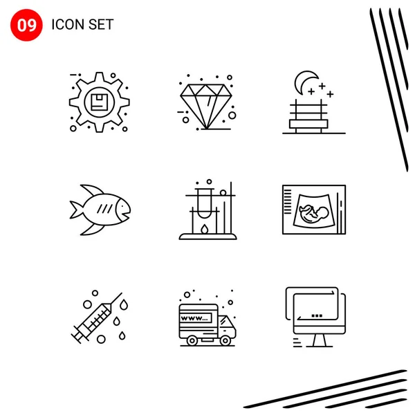 Set Universal Creative Icons Simply Vector Illustrations Web Mobile Apps — Stock Vector