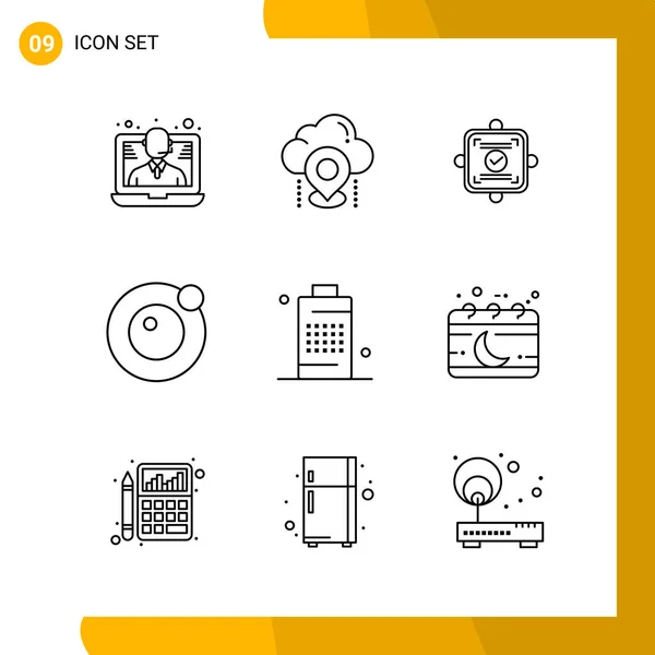 Set Universal Creative Icons Simply Vector Illustrations Web Mobile Apps — Stock Vector