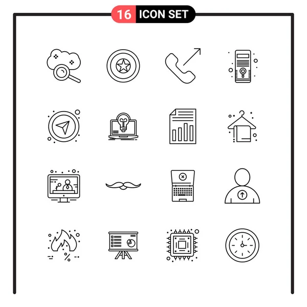 Conjunto Iconos Creativos Universales Simplemente Vector Ilustraciones Para Aplicaciones Web — Archivo Imágenes Vectoriales