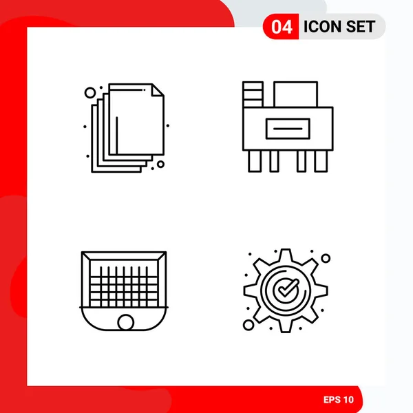 Set Universeller Kreativer Symbole Einfach Vektorillustrationen Für Web Und Mobile — Stockvektor