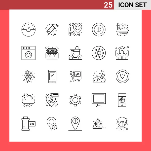 Conjunto Iconos Creativos Universales Simplemente Vector Ilustraciones Para Aplicaciones Web — Vector de stock