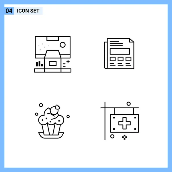 Conjunto Iconos Creativos Universales Simplemente Vector Ilustraciones Para Aplicaciones Web — Archivo Imágenes Vectoriales