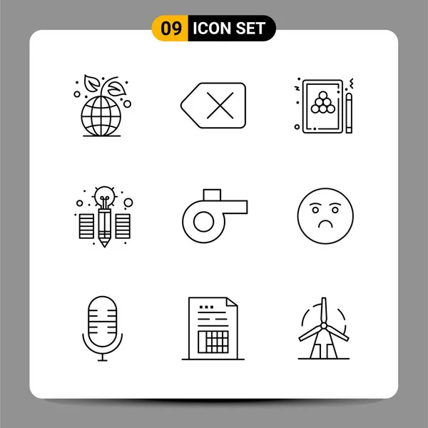 Conjunto Iconos Creativos Universales Simplemente Vector Ilustraciones Para Aplicaciones Web — Vector de stock